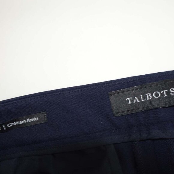 Talbots Women's Chatham Ankle Slim Pants Size 10 NWT Navy Blue High Rise Cotton - Picture 3 of 8